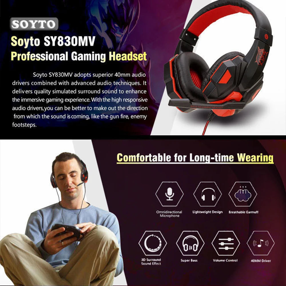Wired PS4/PS5/Xbox/Smartphone/PC Headset Gaming