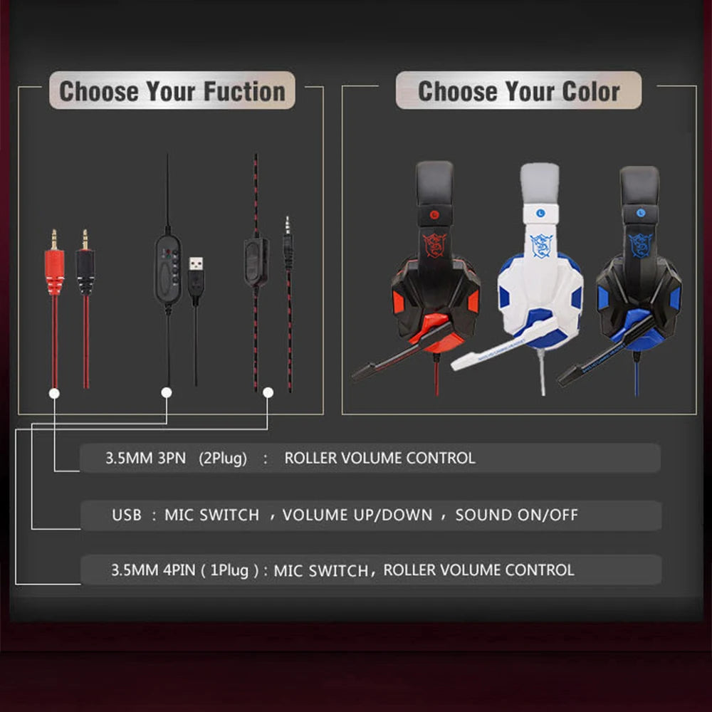 Wired PS4/PS5/Xbox/Smartphone/PC Headset Gaming